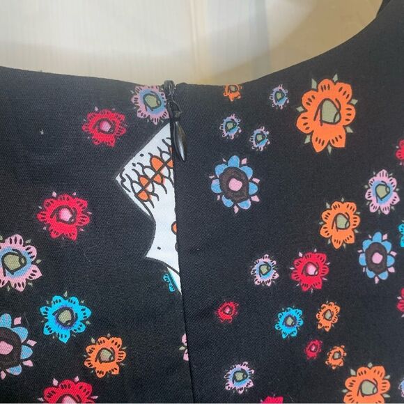 Day of the Dead Dia De Los Muertos Print Fit and Flare Dress Size XL - Picture 5 of 11